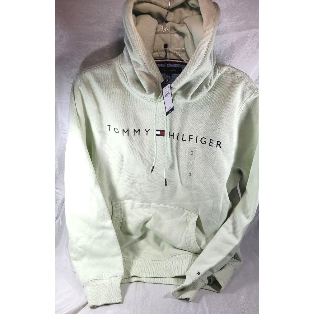 Tommy Hilfiger Men's Long Sleeve Fleece Logo Pullover Hoodie - Ambrosia - Medium